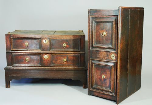 fig 1. 17th oak chest of drawers