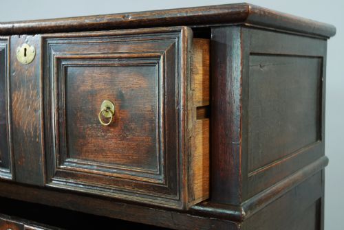 fig 2. 17th oak chest of drawers