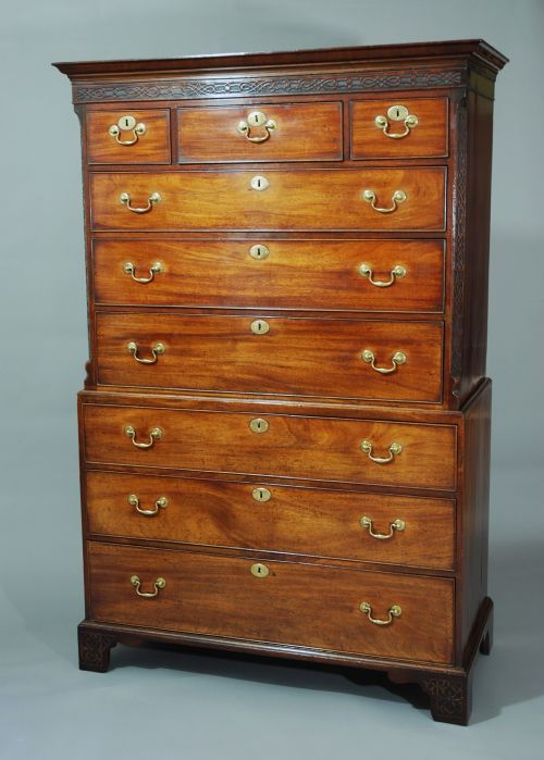 Late 18th C Mahogany Chest on Chest