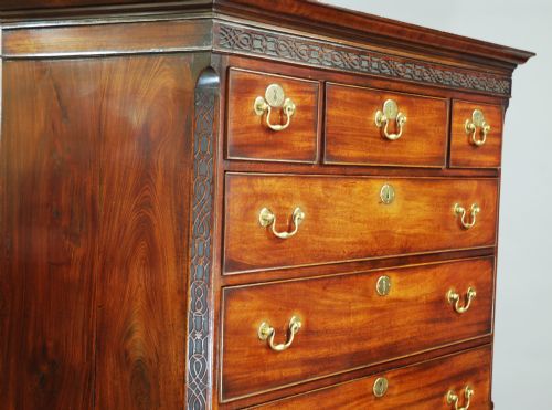 fig 2. Late 18th c mahogany chest on chest
