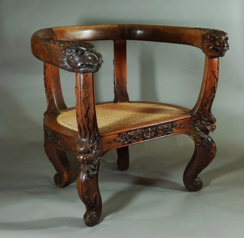 Chinese Armchair with Carved Dragons