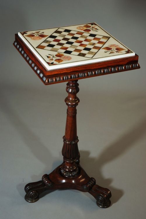 Early 19thc Rosewood Games Table of Superb Quality