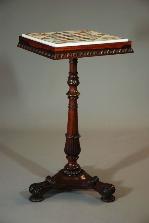 fig 1. Early 19thc Rosewood games table of superb quality