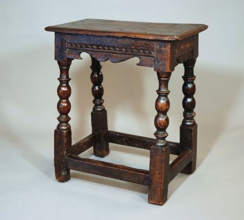 fig 1. A rare 17th century oak joint stool