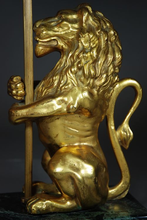 fig 1. Decorative ormolu lion lamp