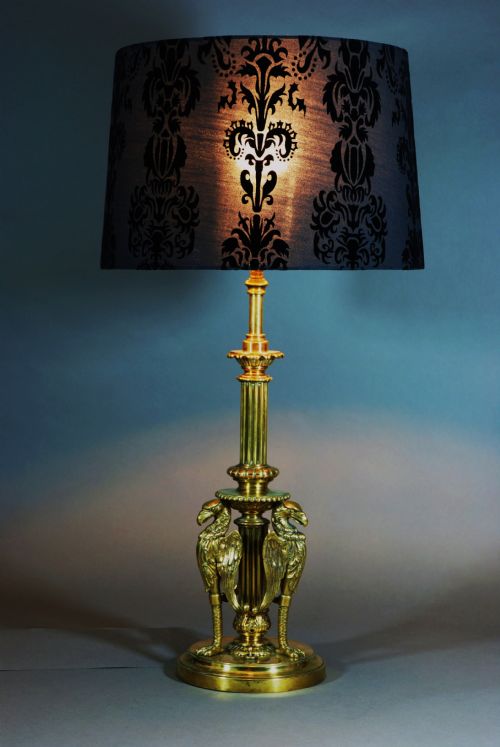 Decorative Brass Table Lamp with Eagles