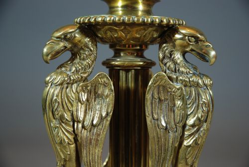 fig 1. Decorative brass table lamp with eagles