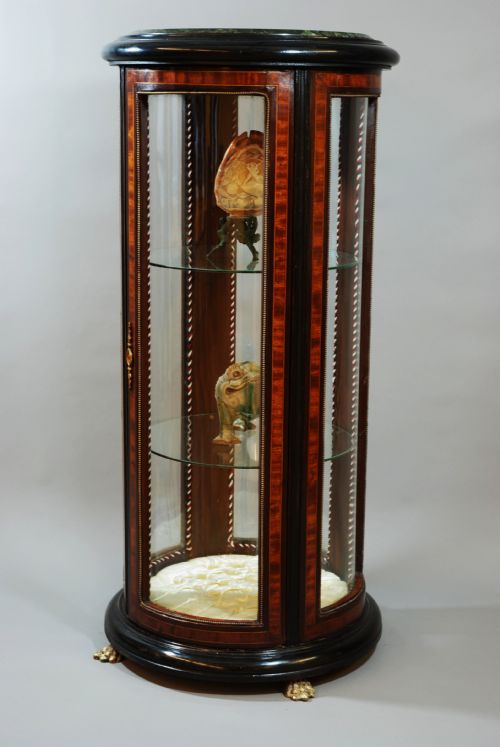 Glazed Cylinder Shaped Display Case