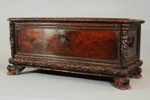 17thc Walnut Italian Cassoni with Superb Patina