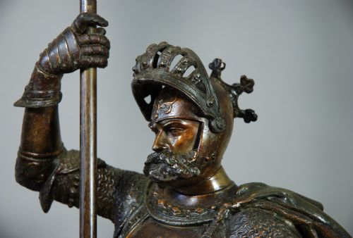 fig 1. Pair of French speltre warriors