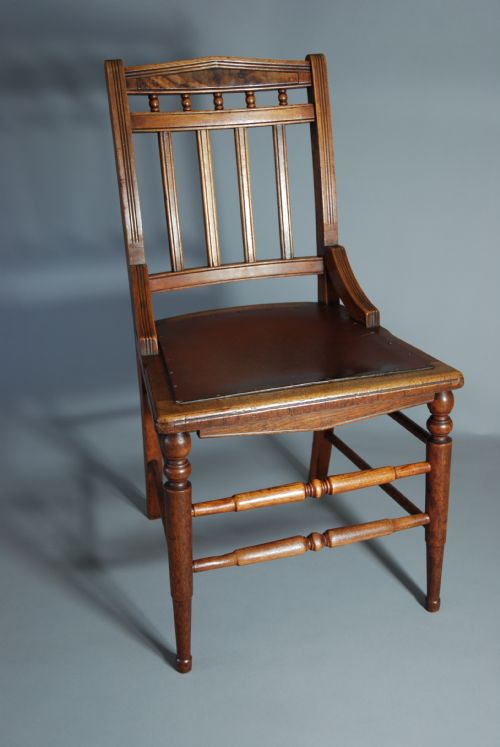 fig 1. Set of six walnut Arts & Crafts chairs
