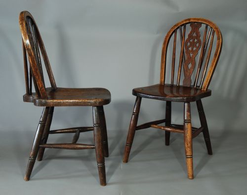 fig 1. Set of six 19thc wheelback windsor chairs