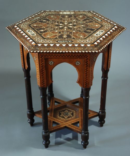 Hexagonal Inlaid Moorish Work Table