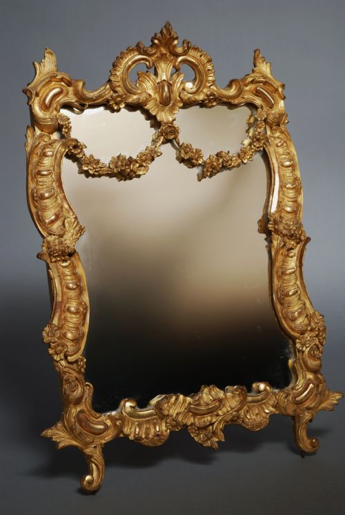 A Late 19thc Gilt Wood and Gesso Mirror in the Rococo Style