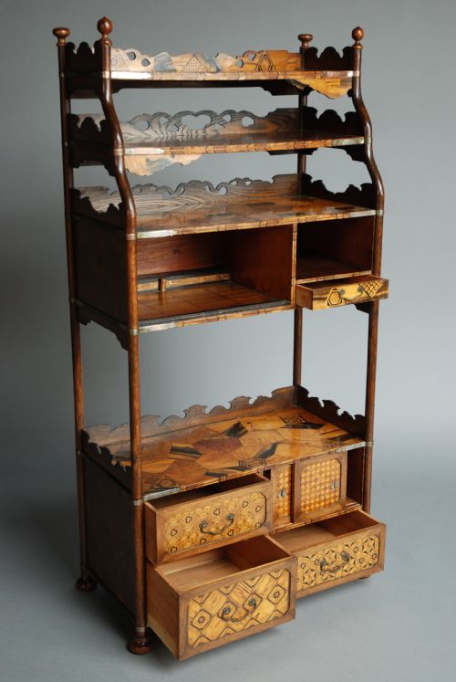 fig 1. Late 19th century Japanese parquetry cabinet