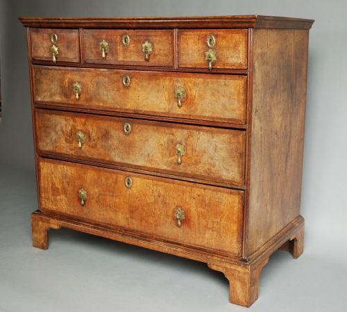 fig 1. Early 18thc George I walnut chest of drawers