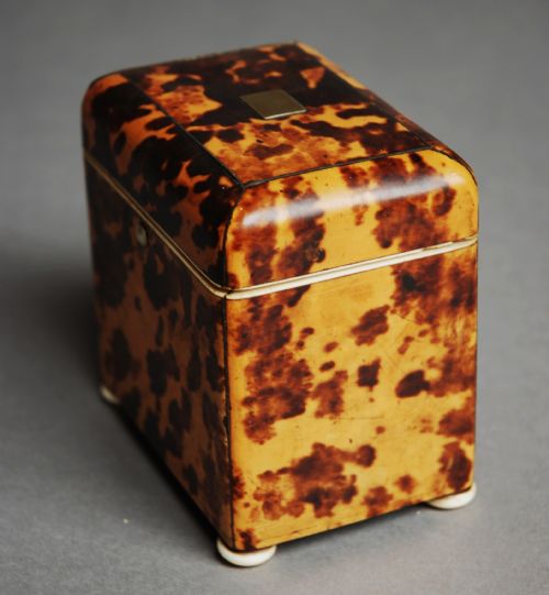 fig 2. Mid 19thc tortoiseshell tea caddy of small proportions