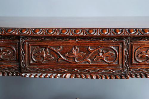 fig 2. Mid 19thc Anglo Indian hardwood (rosewood) 3 drawer writing table