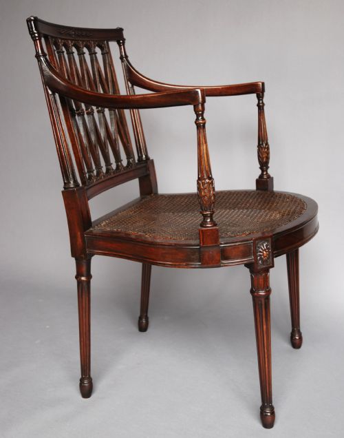 fig 3. Edwardian mahogany Sheraton style chair with original cane seat 