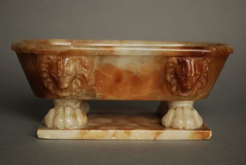 fig 1. Mid 19thc Italian Grand Tour alabaster small Roman bath