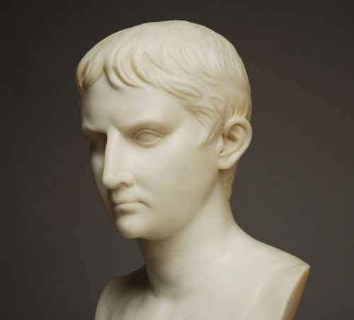 fig 1. Mid 19thc Italian Grand Tour life size bust of Julius Augustus Caesar in carrara marble