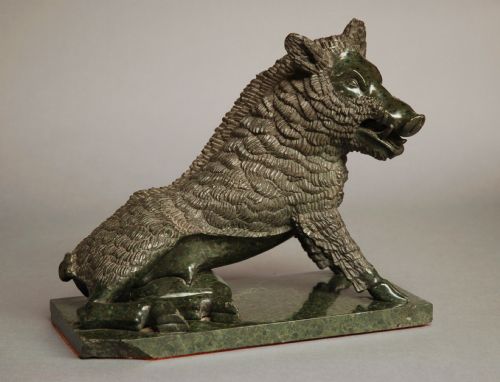 Late 19thc Italian Serpentine Figure of a Wild Boar