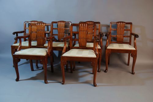 fig 1. A wonderful set of six walnut Art Deco Ocean Liner open armchairs, in the French style. 