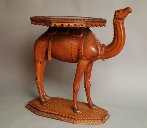 fig 1. Late 19th century Anglo Indian hardwood camel table of superb quality