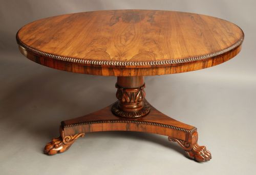 William IV Superbly Figured Rosewood Breakfast Table