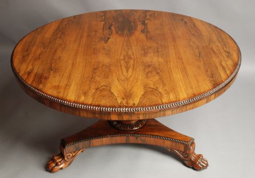 fig 1. William IV superbly figured rosewood breakfast table