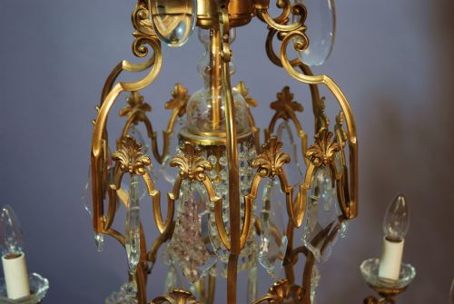 fig 1. Fine quality highly decorative late 19thc six branch French chandelier