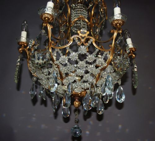 fig 2. Fine quality highly decorative late 19thc six branch French chandelier