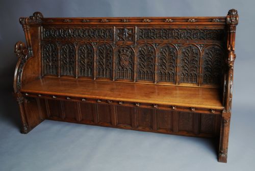 An Extremely Rare Part 15thc & Part 19thc Walnut and Oak Settle of Good Patina, Provenance Flixton Hall, Suffolk