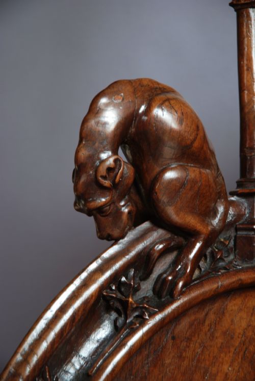 fig 8. An extremely rare part 15thc & part 19thc walnut and oak settle of good patina, provenance Flixton Hall, Suffolk