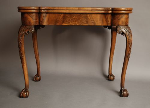 fig 2. Fine quality early 20thc walnut card table in the Queen Anne style