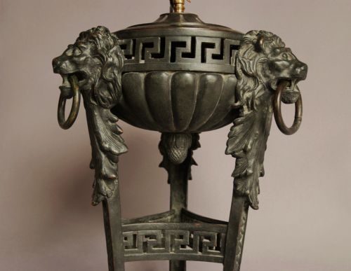 fig 1. Large late 19thc bronze table lamp in the classical style