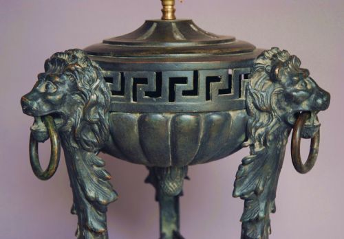 fig 2. Large late 19thc bronze table lamp in the classical style