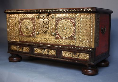 Mid 18thc Highly Decorative Sinhalese Traders Chest