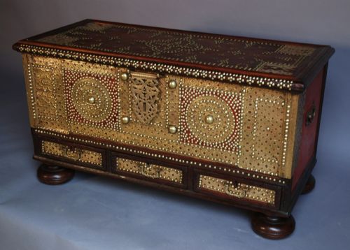 fig 3. Mid 18thc highly decorative Sinhalese traders chest