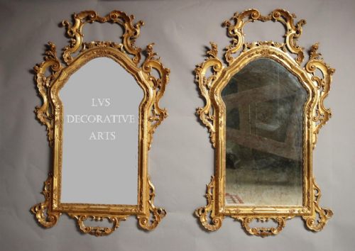 Large Pair 19th Century Venetian Gilt Wood Mirrors