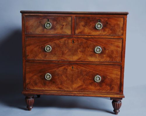 fig 1. Fine quality mahogany chest of drawers of small proportions