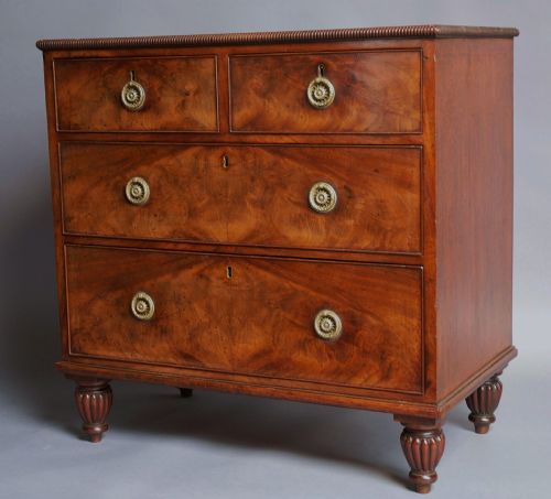 fig 2. Fine quality mahogany chest of drawers of small proportions