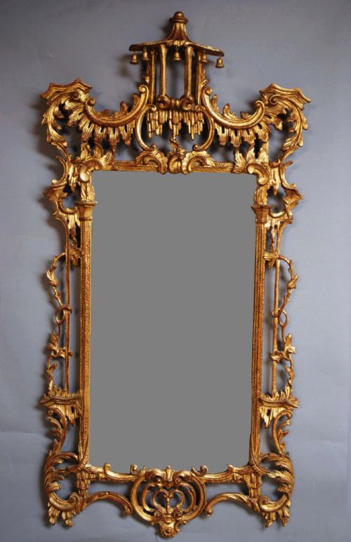 Early 20th C Chinese Chippendale Style Mirror