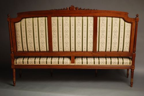 fig 2. Superb quality French 5 piece carved walnut & parcel-gilt salon suite in the Louis XVI style