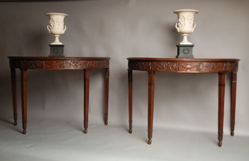 A Pair of Superb Mahogany Console Tables of Fine Quality in the Classical Design.