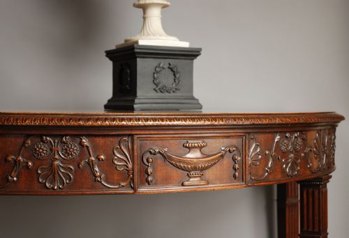 fig 1. A pair of superb mahogany console tables of fine quality in the Classical design.