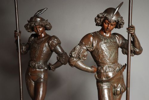 fig 3. 19th century pair of superb quality spelter figures in the manner of Miroy Freres (Paris)