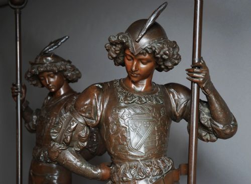 19th Century Pair of Superb Quality Spelter Figures in the Manner of Miroy Freres (Paris)