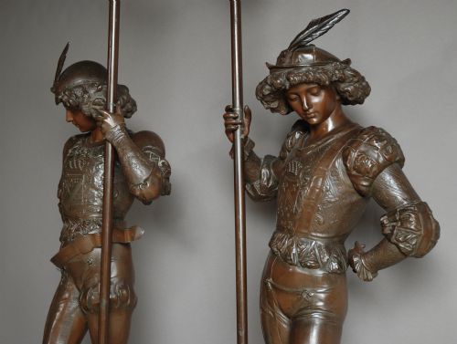 fig 2. 19th century pair of superb quality spelter figures in the manner of Miroy Freres (Paris)