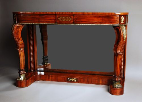 fig 2. Superb quality 19thc Regency mahogany & rosewood console table with brass inlay, in the manner of George Oakley. 